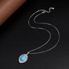 Europa y Estados Unidos transfronterizo fondo de cobre chapado en oro turquesa azul denier full diamond circón colgante de collar de lujo al por mayor