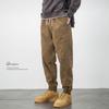 Pantalones Casuales Caqui para Hombre, Corte Holgado, Estilo Jogger, Tallas Grandes, Estilo Ropa de Trabajo, Otoño e Invierno, Algodón Puro, Forro Polar, Pantalones Engrosados para Hombre, Temporada de Otoño