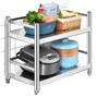 Estante de Cocina Especial Grueso de Acero Inoxidable 304 Nuevo Estante de Almacenamiento Multicapa de Pie Estante para Horno Microondas con Barandilla