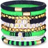 Amazon El más vendido Juego de Pulseras para Día de Partido Set de 9 Piezas para Mujer Elástico con Cuentas Pulsera de Arcilla Suave Set de Decoración Fábrica