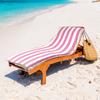 Capa de Cadeira de Praia Listrada Hot-Selling Transfronteiriça Veludo Dupla Face Estampado Toalha de Secagem Rápida Capa para Cadeira de Descanso de Beira-Mar Almofada para Cadeira de Descanso de Piscina
