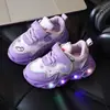 Nuevos Tenis con Luces para Niñas 2024, Moda Estilo Coreano, Velcro, Suela Suave, Zapatos para Bebé