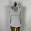 Camiseta Versátil de Manga Longa com Decote Baixo, Ajuste Slim, Sexy e que Valoriza a Figura, Moda Feminina Dongdaemun Coreana