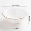Restaurante de Hotel de Lujo Vajilla con Borde Dorado Bol para Sopa Plato Cerámico Bol con Alas Plato de Hueso Juego de Vajilla Juego de Tres Piezas Juego de Cuatro Piezas