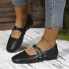 Sapatos Mary Jane Femininos Europeus e Americanos Transfronteiriços Franceses 2026 Novos Sapatos Pequenos de Couro Corte Baixo Salto Baixo Estilo Explosivo de Temperamento Sapatilhas