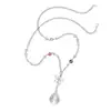 Collar de Flor de Cuchara de Plata Dulce y Fresco Estilo Coreano para Mujer, Accesorio de Cadena Larga para Suéter Versátil Personalidad Estilo Ins Tendencia