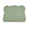 Prato de Silicone Premium para Crianças | Formato de Ursinho Fofo, Material de Grau Alimentício para Bebês | Antiderrapante, Impermeável, Resistente ao Calor, Tapete de Alimentação para Cadeira Alta e Mesa