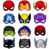 Máscara de Fiesta de Cumpleaños Temática de Superhéroes Accesorios para Fotos Máscara de Baile de Máscaras Media Cara de Héroe Máscara de Papel DIY