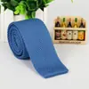 Gravata de malha masculina versão coreana de 5cm cor sólida fina plana casual Nova gravata de malha fabricantes atacado
