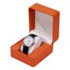 Caja de Reloj con Borde Redondeado y Costuras Tapa Flip de Piel PU Caja de Almacenamiento para Reloj Caja Elegante Individual para Reloj de Pulsera Caja de Exhibición Venta al por Mayor