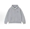 Nova blusa de moletom cinza com estampa floral e capuz para homens e mulheres, com bordado de letras nas costas, corte solto, ombro caído, jaqueta moletom pullover para casais