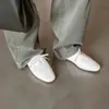 Sapatos de Couro com Cadarço Muito Macios com Aumento Oculto de Altura, Coleção Primavera 2026, Sapatos de Salto Médio Redondos de Couro Genuíno com Corte Profundo para Mulheres