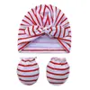 Chapéus de Bebê Europeus e Americanos Chapéus de Orelha de Coelho para Crianças Chapéus de Puxar Amarrados Chapéus Indonésios Conjunto de Luvas Anti-Arranhões para Bebê
