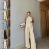 Estación Independiente Transfronterizo Europeo y Americano Moda Casual de Verano Irregular Sin Mangas Temperamento Mono de Pantalón Color Sólido Ropa de Mujer