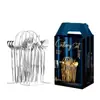 Amazon Vajilla de Acero Inoxidable Juego de 24 Piezas Cuchillo, Tenedor y Cuchara Western para Bistec Caja de Regalo Principal Cuatro Piezas Transfronterizo