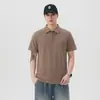 Camisa POLO de hombre Xintang Verano estilo Americano holgada de manga corta con cuello de cremallera, moderna, versátil, seda helada de secado rápido