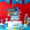 Topo de Bolo Sonic The Hedgehog Sobremesa de Aniversário Infantil Decoração de Festa de Aniversário Topo de Bolo de Desenho Animado
