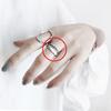Anéis Estilo Retrô Europeu e Americano para Mulheres, Anéis Cruzados, Corrente Minimalista Moderna Estilo Cool Joia Versátil