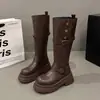 Botas Largas Retro Forradas de Polar para Mujer 2026 Nuevo Estilo Botas de Invierno Meilade Botas de Caballero con Suela Gruesa Botas de Caña Alta Adelgazantes