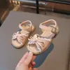 Sandalias para Niñas 2025 Nuevo Verano Zapatos de Princesa con Lazo para Niños Suela Suave Antideslizante Zapatos Individuales para Niños Pequeños y Medianos