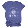 Camiseta Casual Europeia e Americana Homeschool Pr 22 6 Mama Transfronteiriça Verão Gola Redonda Manga Curta Tops Prontos para Mulheres