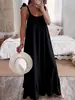 2026 Nuevo Comercio Exterior Transfronterizo Ropa Femenina Casual Sin Tirantes Cuello en U Regular Fruncido Multicolor Vestido Largo Femenino