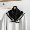 Bufanda de Algodón Lino Seda Espiga de Moda y Versátil con Estampado de Cadena de Alta Gama, Bufanda Decorativa para Cuello, Bufanda para Mujer al por Mayor