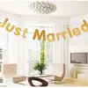 Atacado do Fabricante Bandeiras de Decoração para Quarto de Casamento Acabaram de Casar, Guirlandas Combinando a Atmosfera para Banquete de Casamento Noivo e Noiva