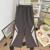 Pantalones de paracaidista a rayas de estilo americano de secado rápido para hombre y mujer, estilo fino de verano, con bloques de color, pierna ancha, holgados, transpirables, casuales, pantalones de longitud de piso