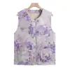 Chaleco de Primavera y Otoño para Madre, Abrigo sin Mangas Talla Grande, Estampado Retro Estilo Chino, Chaleco Abotonado, Ropa para Mujeres de Mediana Edad y Mayores
