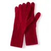 Nuevos guantes de canalé de cachemira para adultos, cálidos y resistentes al frío para otoño e invierno, unisex, guantes largos simples y versátiles