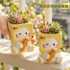 Vaso de flor fofo em formato de gato, vaso de jardinagem personalizado multifuncional criativo para plantas verdes, recipiente para plantas suculentas para casa