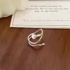Anillos Minimalistas Apilables de Círculo Cuadrado Delgados para Mujer, Trenzados de Moda Personalidad Diseño Creativo Anillo Abierto para Dedo Índice