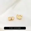 Cuentas Espaciadoras Corazón Melocotón Cepillado Chapado en Oro de 14K Agujero Pasante Pulsera de Cristal Hecha a Mano DIY Accesorios de Joyería Cuentas Sueltas