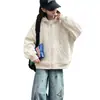 Sudadera con capucha y estampado floral elegante para niñas, nueva colección de otoño 2026, sudadera casual estilo coreano para niños mayores