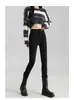 Jeans Skinny Negros de Cintura Alta para Mujer, Corte Delgado, Elásticos, Pantalones Lápiz Petite para Primavera y Otoño 2025