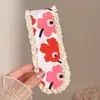 Lindas pegatinas de flequillo de dibujos animados para otoño e invierno, diademas de punto florales versátiles de estilo coreano con cierres de velcro, que exudan un ambiente sofisticado y elegante