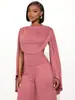 D9587 Amazon Europeo y Americano Más Vendido Moda Ropa de Mujer Sexy con Diseño de Cinta Conjunto de Top Ajustado y Pantalones de Pierna Ancha