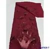 Vestido Estilo Francês com Bordado Pesado de Miçangas, Tecido de Renda para Casamento, Tecido de Renda com Lantejoulas para Noivas