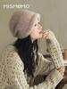 Sitio web oficial japonés Mismo estilo sombrero de bola de masa invierno Mezcla de lana de conejo de Angora sombrero de pescador niños simple sombrero de pelo moda