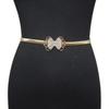 Cinto Novo Feminino Transfronteiriço Casual Borboleta Strass Incrustado Decorativo Elástico Corrente de Metal Elástica de Cintura Pronto para Venda