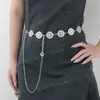 Cadena de Cintura Metálica Europea y Americana de Empalme Transfronterizo para Mujer, Diseño Retro, Accesorios Personalizados, Tendencia de Cinturón con Borla de Mariposa y Corazón de Nicho