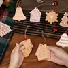 Ornamento triplo de madeira estilo retrô americano de pão de gengibre, casa de pão de gengibre, sino, floco de neve, meia de Natal, árvore de Natal, vitrine, pingente de atmosfera