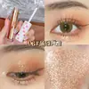 HISYI Sombras de Ojos Líquidas Estrellas Brillantes Maquillaje Impermeable Sosteniendo una Lágrima Gusano de Seda Delgado Monocromático Perlado para Ojos