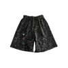 Shorts Masculino Verão Tie-dye Bordado Versátil Jovem Marca Tendência Design de Nicho Calças Largas de Cinco Pontos Casuais para Praia