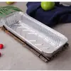 Caja de Papel de Aluminio Horno Barbacoa Huevo Horneado Rectangular Hogar Comercial Caja para Llevar con Tapa Lonchera de Papel de Aluminio