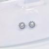Accesorios de Perlas DIY Plata de Ley S925 Moda Aretes Micro-Incrustados Aretes Aretes 6-10 mm Soporte Vacío Sin Perlas
