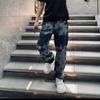 Jeans de Tablero de Mosaico para Hombre Marca Trendy de Lujo Ligero Rectos Sueltos Pantalones de Verano para Hombre Pantalones a Cuadros en stock Estilo Coreano