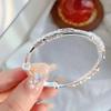 Pulsera Popular Floral de Plata Pura para Mujer, Sencilla y de Moda, Pulsera Ajustable Chapada en Plata, Brazalete de Plata, Venta al por Mayor desde la Fábrica de Origen