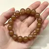 Pulsera de Material de Azúcar de Jade Dorado Natural Color Caramelo Joyería de Mano Cadena de Cuentas Pulsera de Jade de Azúcar Amarillo Cuentas Redondas Venta al por Mayor Promoción Regalos